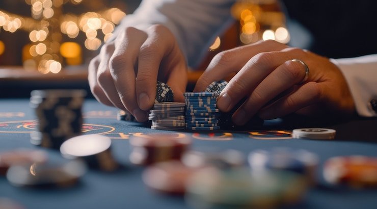 Ilustrasi pengguna mengakses game sports dan casino melalui perangkat mobile dengan antarmuka yang bersih dan intuitif